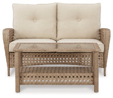 Load image into Gallery viewer, Outdoor Loveseat and 2 Chairs with Coffee Table PKG013824 (P345-035,P345-820) ASH
