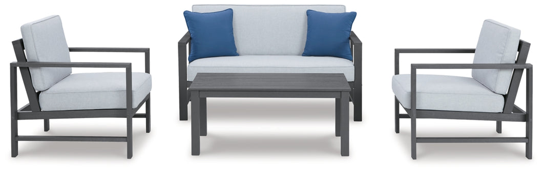 Outdoor Loveseat and 2 Chairs with Coffee Table PKG013819 (P349-034,P349-821) ASH