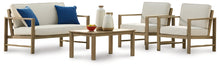 Load image into Gallery viewer, Outdoor Loveseat and 2 Chairs with Coffee Table PKG013819 (P349-034,P349-821) ASH