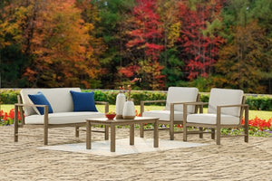 Outdoor Loveseat and 2 Chairs with Coffee Table PKG013819 (P349-034,P349-821) ASH