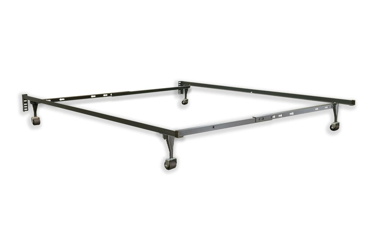Twin/ Full Frame 4 Legs W/Rollers - Dark Brown