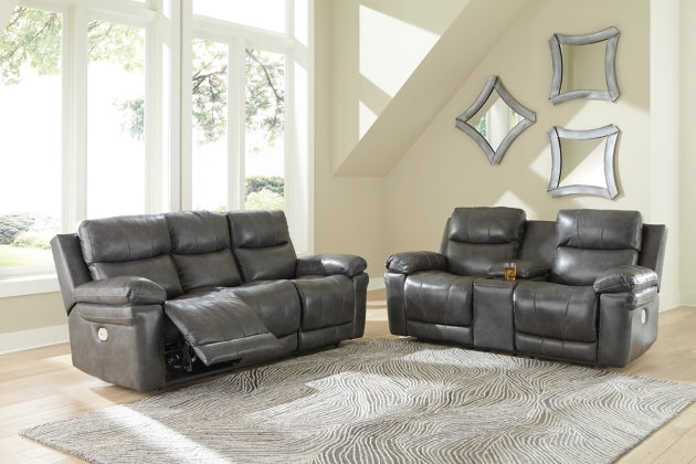 POWER RECLINING SOFA AND LOVESEAT U6480615/18-ASH