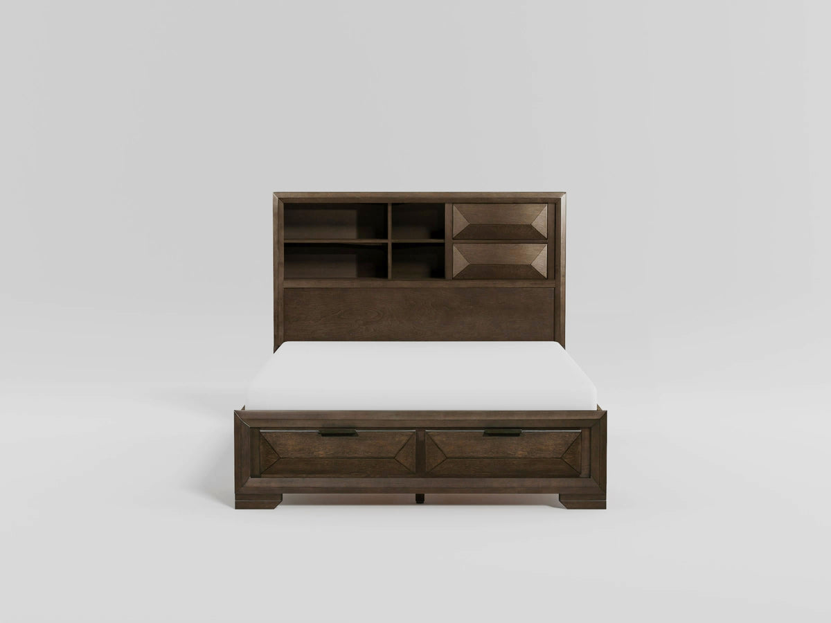 Queen Platform Bed with Footboard Storage 1753-1 HME