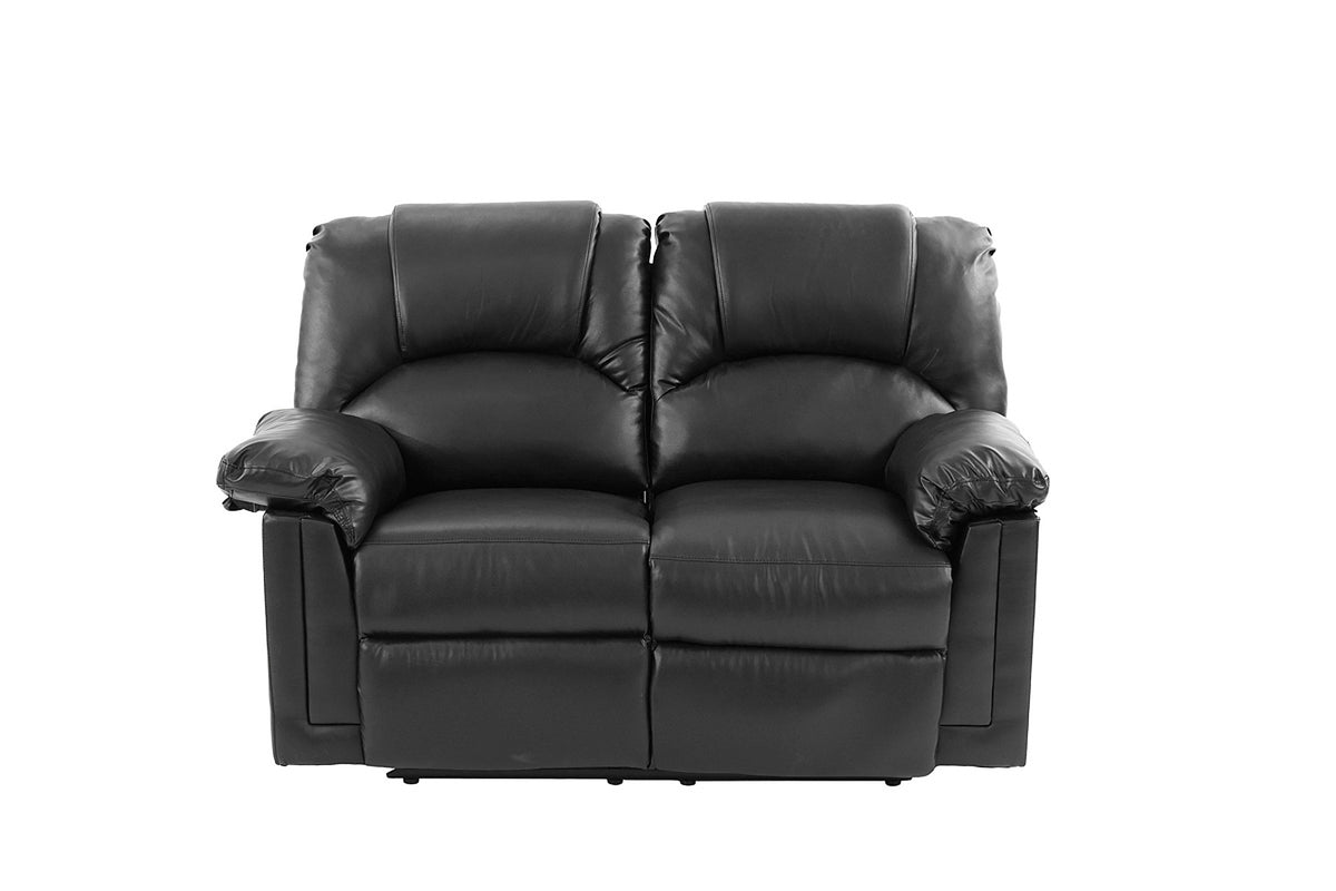 Recliner Loveseat/Bonded Leather-Black - Black