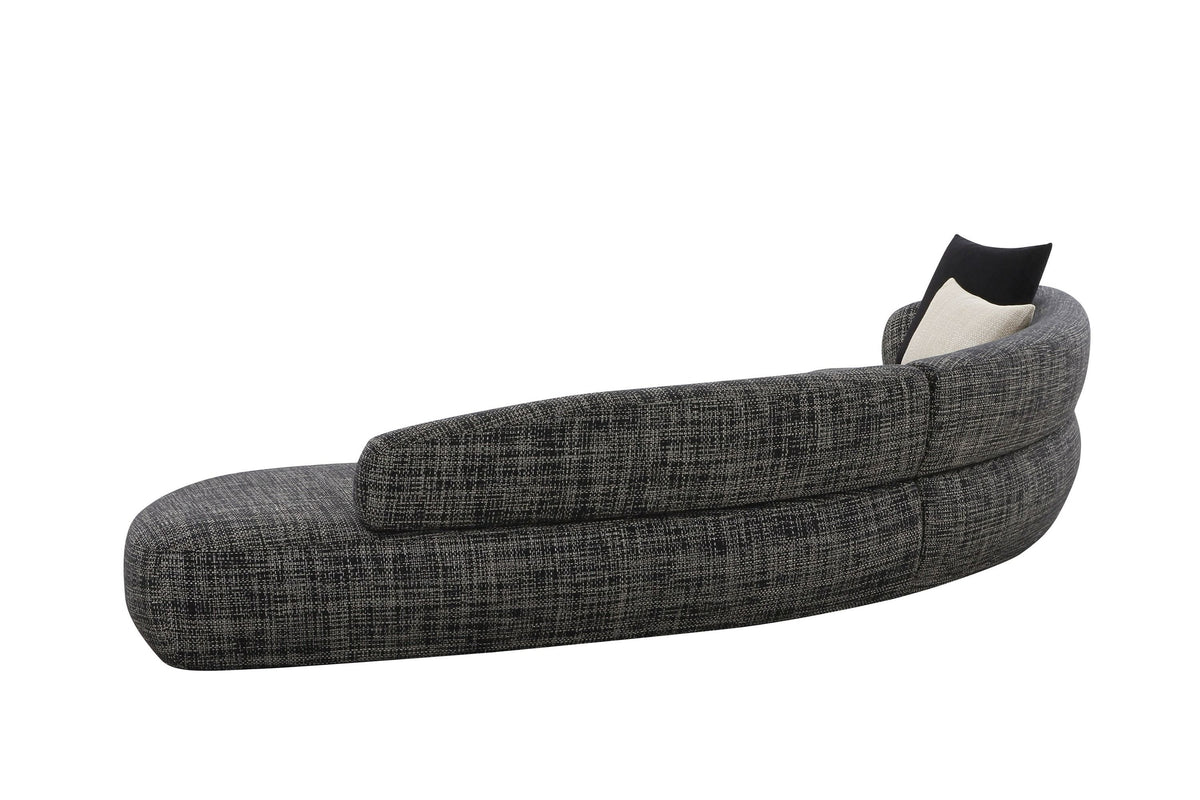 Modern Dark Grey Fabric Curved Sectional sofa VGOD-ZW-23044-DKGRY