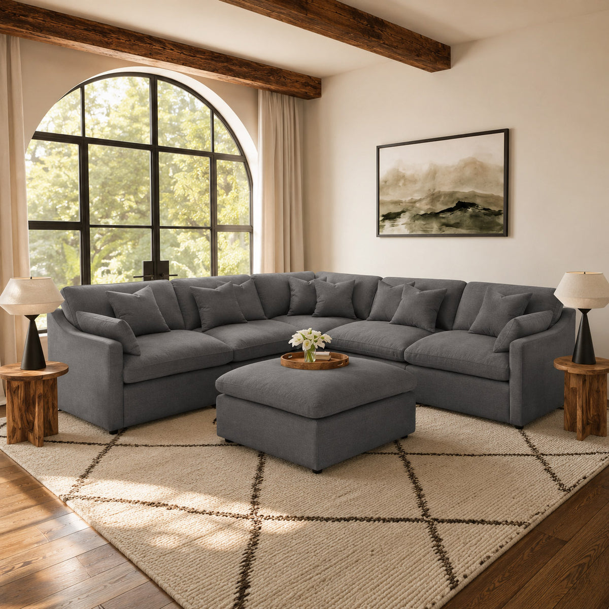 Modular Sectional Sofa Charcoal  551455-SETA-CST