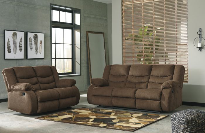 RECLINING SOFA AND LOVESEAT 9860588/86-ASH