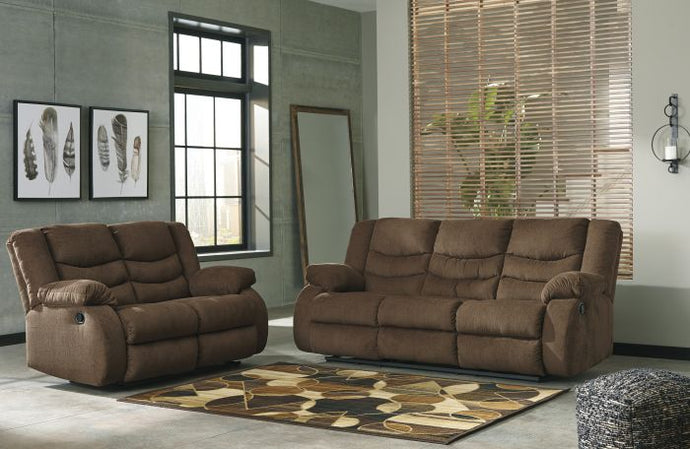 RECLINING SOFA AND LOVESEAT 9860588/86-ASH