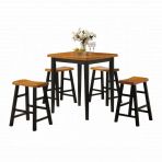 5PCS PUB SET 07285ACM OAK & BLACK