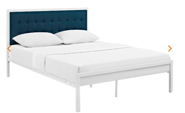 KING BED FRAME MOD-5456-WHI-AZU