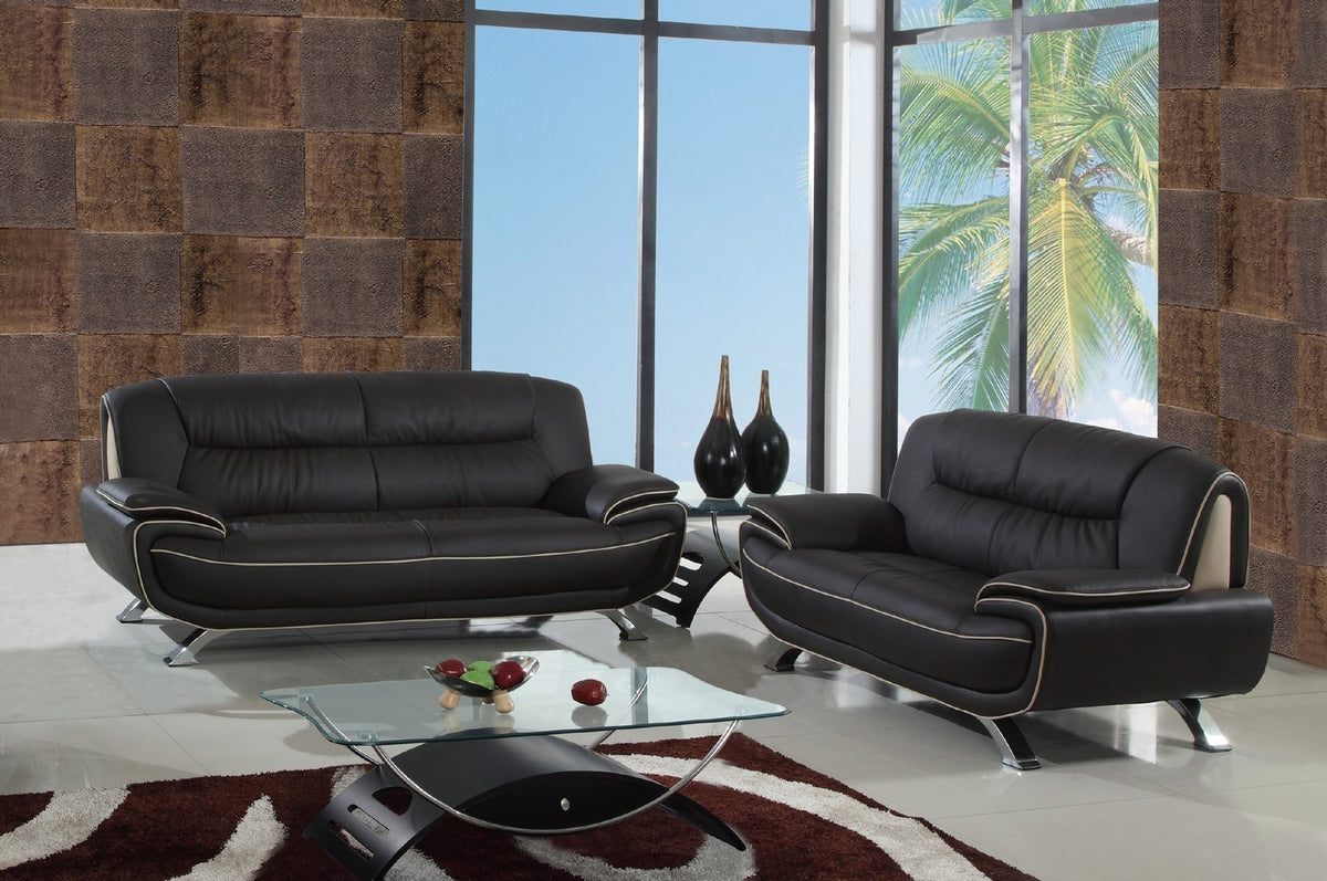 2 PCS BROWN SOFA AND LOVESEAT #405GU