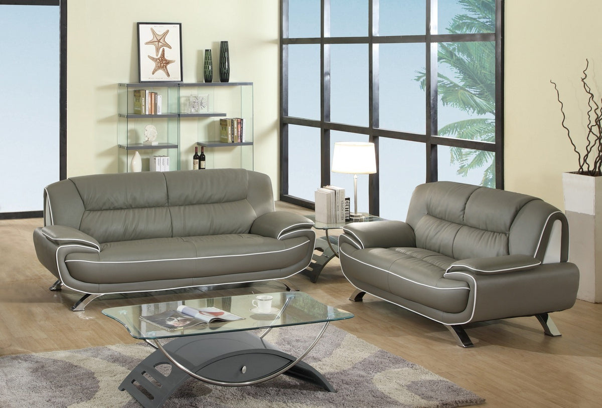 2 PCS GRAY SOFA AND LOVESEAT #405GU