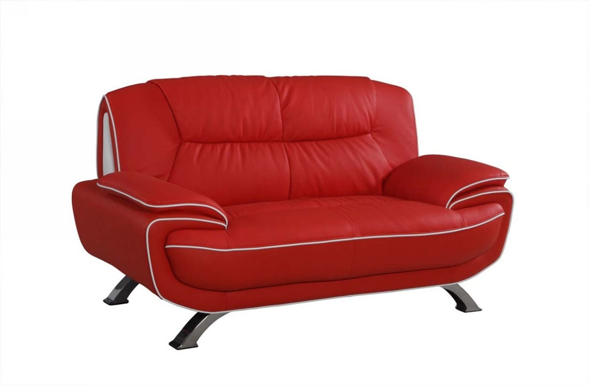 2PCS RED SOFA AND LOVESEAT #405GU