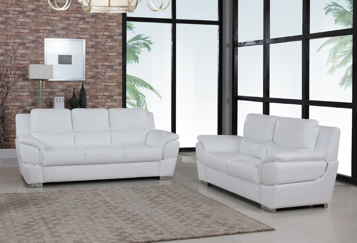 2PCS WHITE SOFA AND LOVESEAT #4572GU