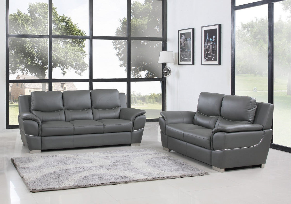 2PCS GRAY SOFA AND LOVESEAT #4572GU