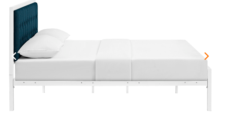 KING BED FRAME MOD-5456-WHI-AZU