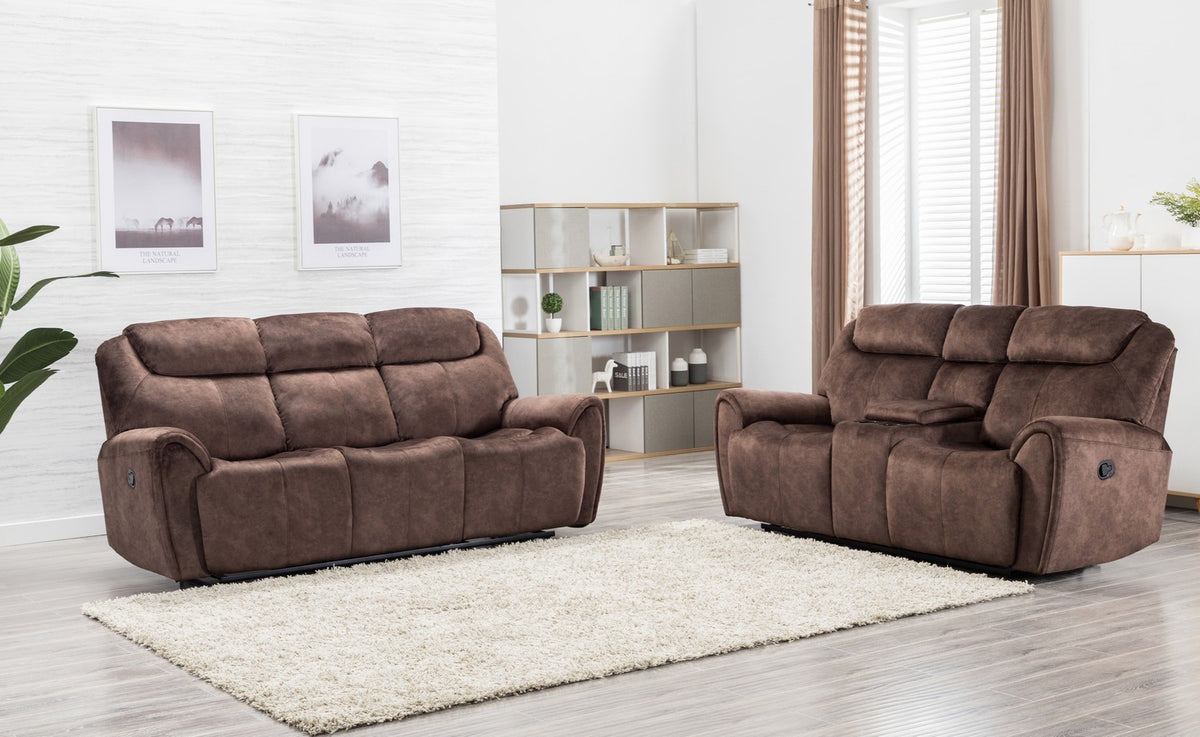 2PCS BROWN SOFA AND LOVESEAT #5008GU
