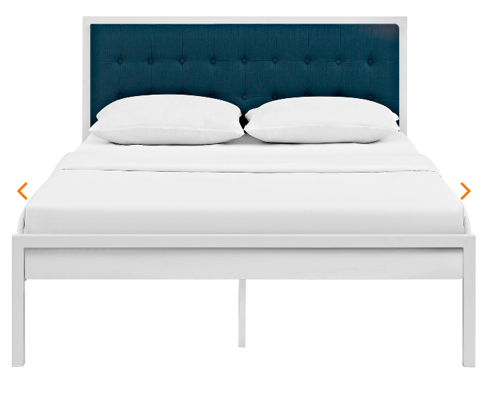 KING BED FRAME MOD-5456-WHI-AZU
