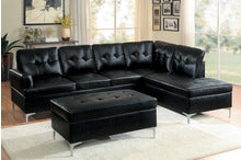 SECTIONAL & OTTOMAN 8378BLK-HE