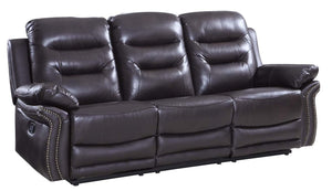 2 PCS BROWN RECLINER SOFA WITH CONSOLE LOVESEAT #9392GU