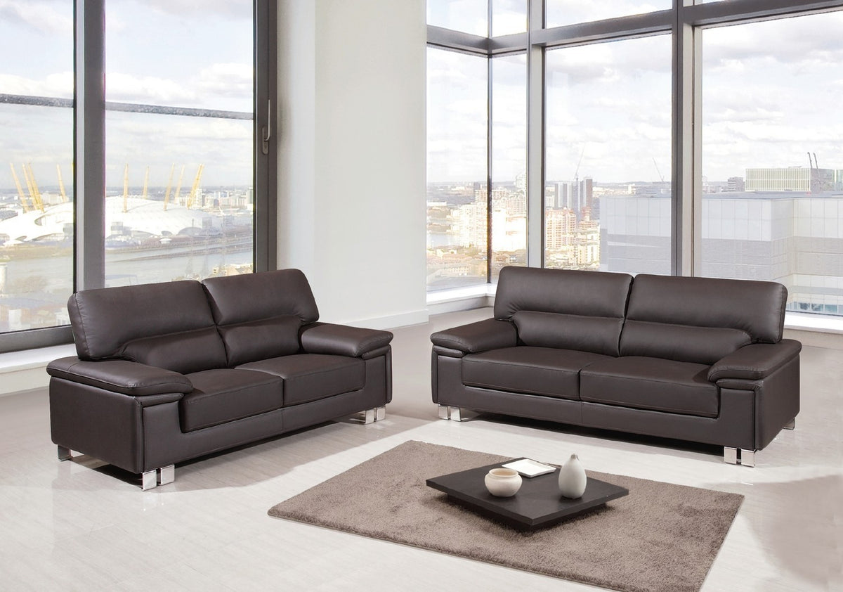 2 PCS BROWN SOFA AND LOVESEAT #9399GU