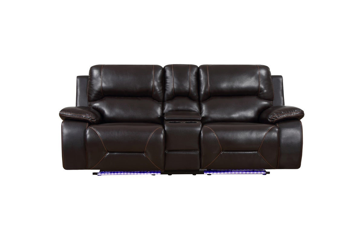 2PCS SET Brown Power Reclining Sofa Love #9422GU