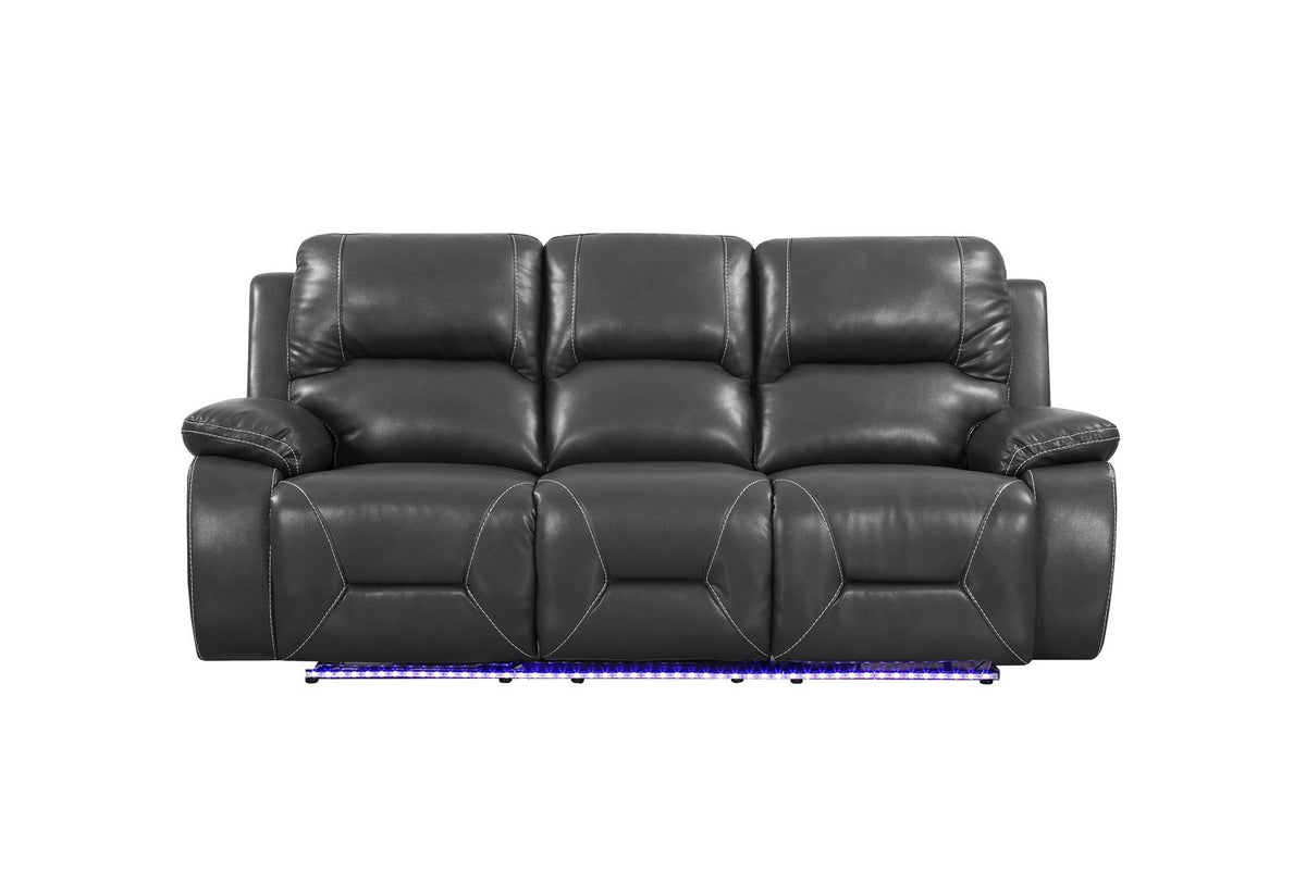 2PCS SET Gray Power Reclining Sofa Love #9422GU