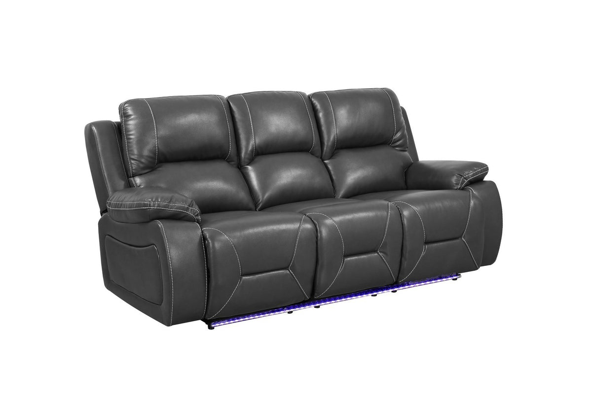 2PCS SET Gray Power Reclining Sofa Love #9422GU