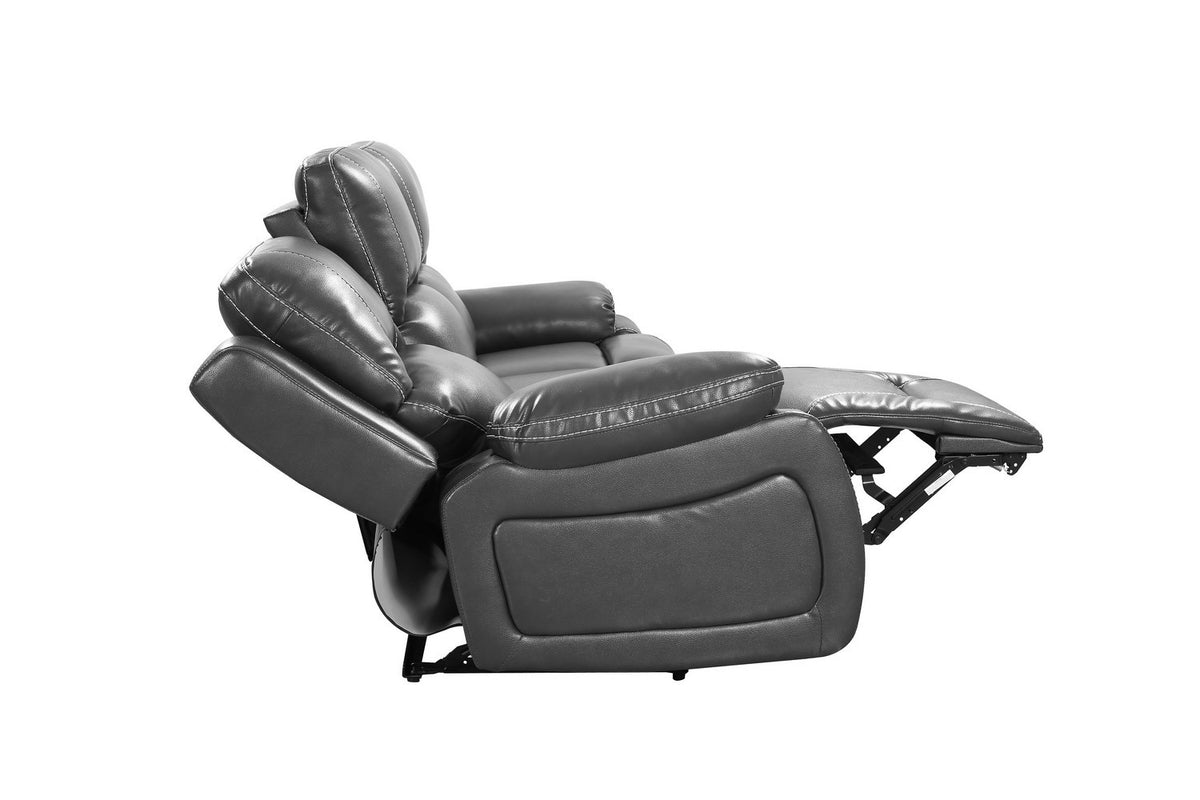 2PCS SET Gray Power Reclining Sofa Love #9422GU