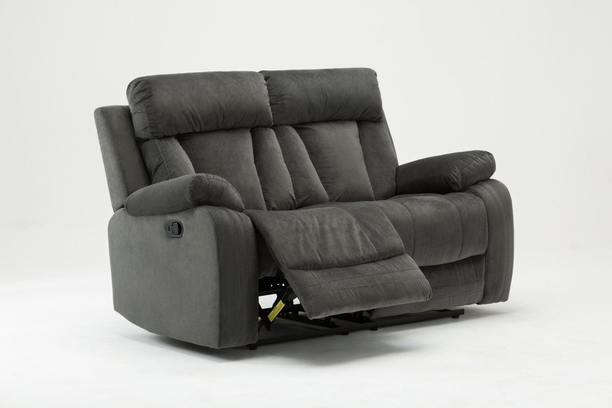 2PCS RECLINER GRAY SOFA AND LOVESEAT #9760GU