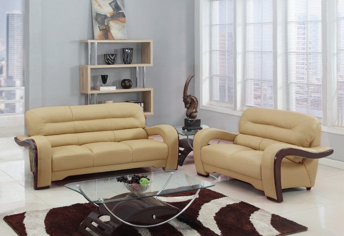 2 PCS BEIGE SOFA AND LOVESEAT #992