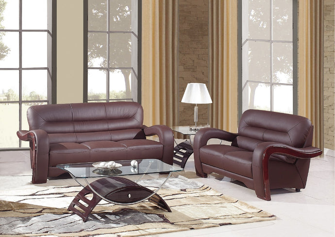 2 PCS BROWN SOFA AND LOVESEAT #992GU