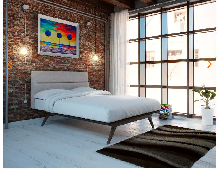 QUEEN BED FRAME MOD-5244-BLK-GRY