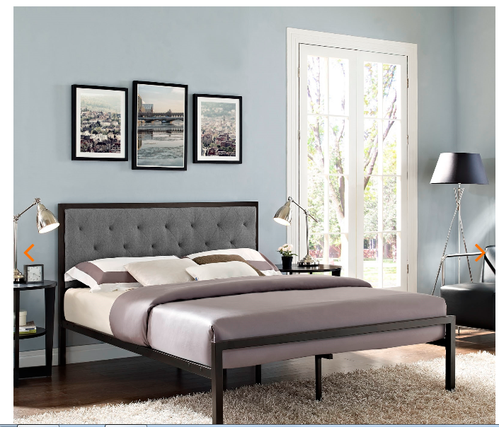 QUEEN BED FRAME MOD-5182-BRN-GRY