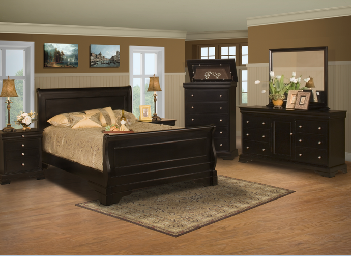 QUEEN BEDROOM SET 4 PC -BELLE ROSE-NC