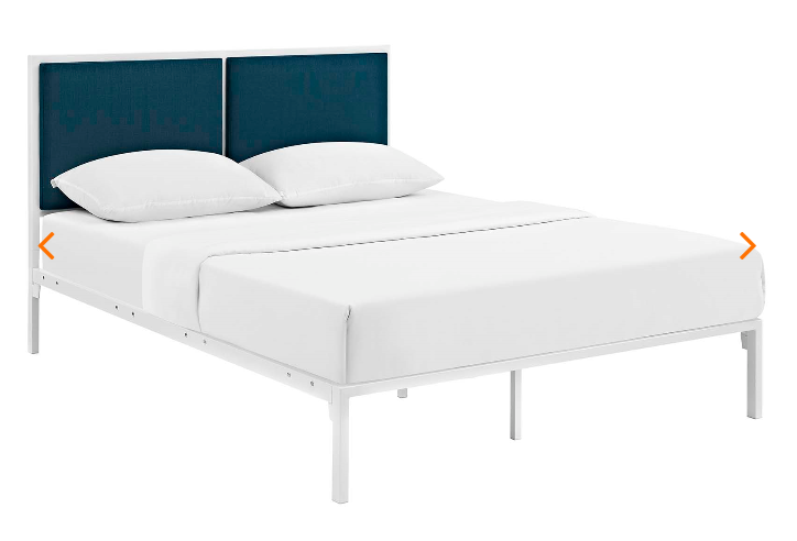 KING BED FRAME MOD-5463-WHI-AZU