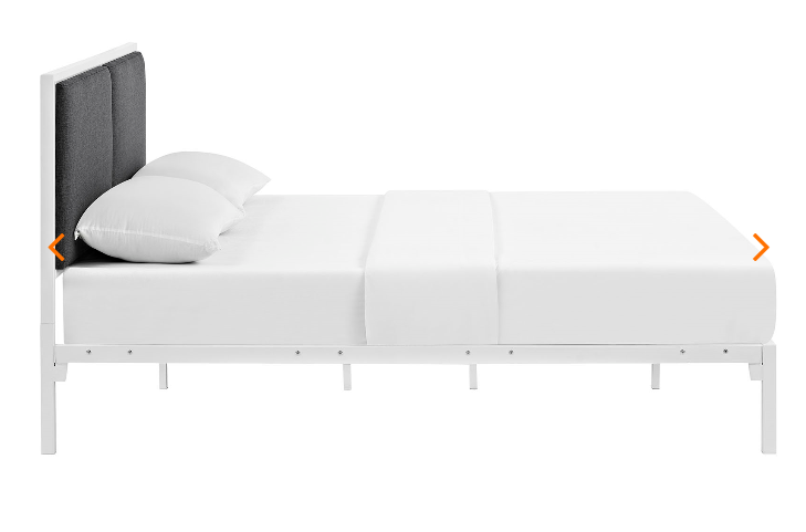 KING BED FRAME MOD-5463-WHI-AZU