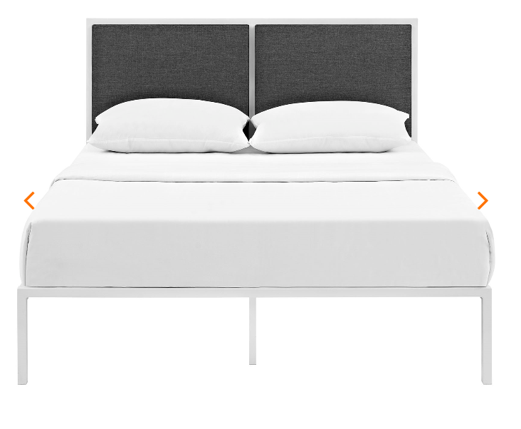 KING BED FRAME MOD-5463-WHI-AZU