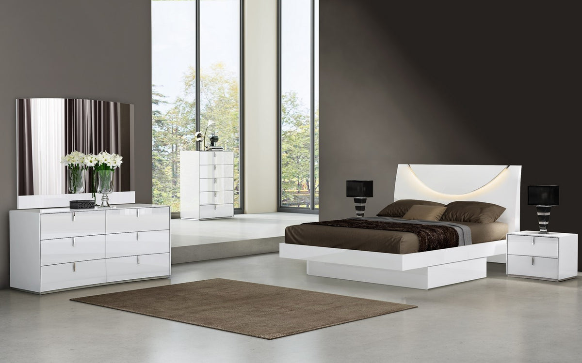 4PCS QUEEN WHITE BEDROOM SET #BELLAGIO GU