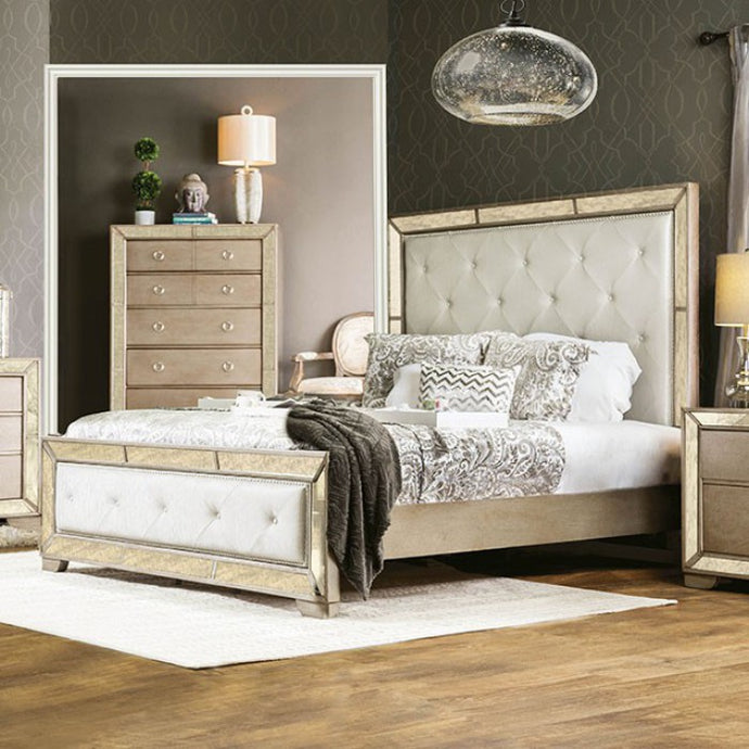 4PCS QUEEN BEDROOM SET LORAINE 7195-FOA