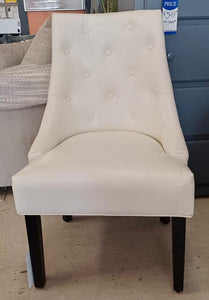 SET OF 2 ACCENT CHAIR IVORY-DISPLAY