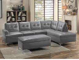 SECTIONAL & OTTOMAN 8378GY-HE