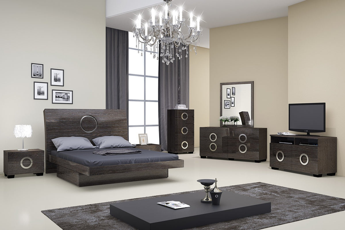 4PCS QUEEN GRAY BEDROOM SET #MONTE CARLO GU
