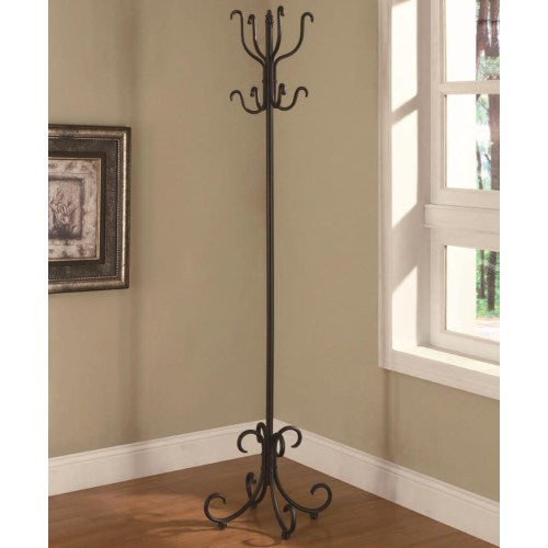 Accent Racks Black Metal Coat Rack with Curved Feet
