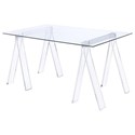 Amaturo Acrylic Sawhorse Writing Desk-COA 801535