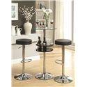 Black Bar Table with Tempered Glass Top and Storage-COA