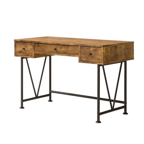 Barritt Industrial Style Writing Desk with 3 Drawers-COA