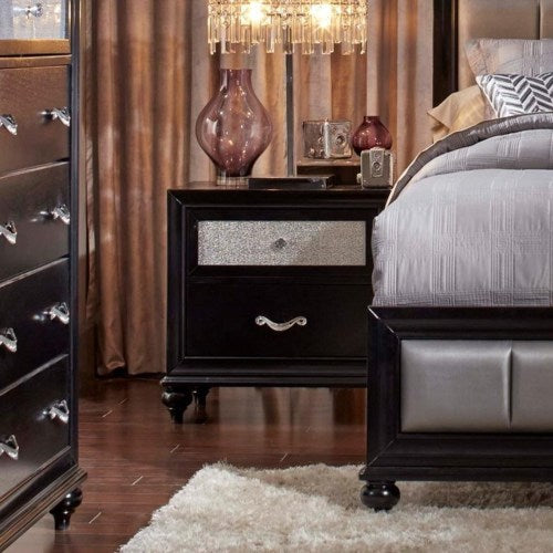 Barzini 2 Drawer Nightstand with a Metallic Acrylic Drawer Front-COA