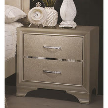 Load image into Gallery viewer, Beaumont Glamorous Nightstand with Two Drawers 205292 COA