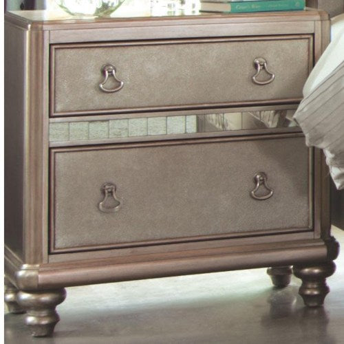 Bling Game Nightstand with 2 Drawers and Stacked Bun Feet-COA